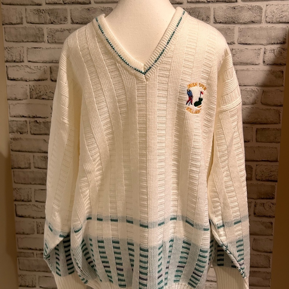 VINTAGE 90s Irish Killarney Open Quill's Woollen Market Ireland Acrylic Sz L‌‌